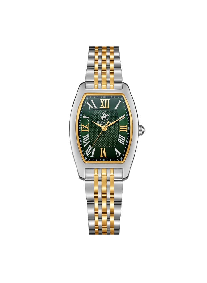 BEVERLY HILLS POLO CLUB BP3716X.270 Women Analog Display Watch & Metal Strap Silver/Gold