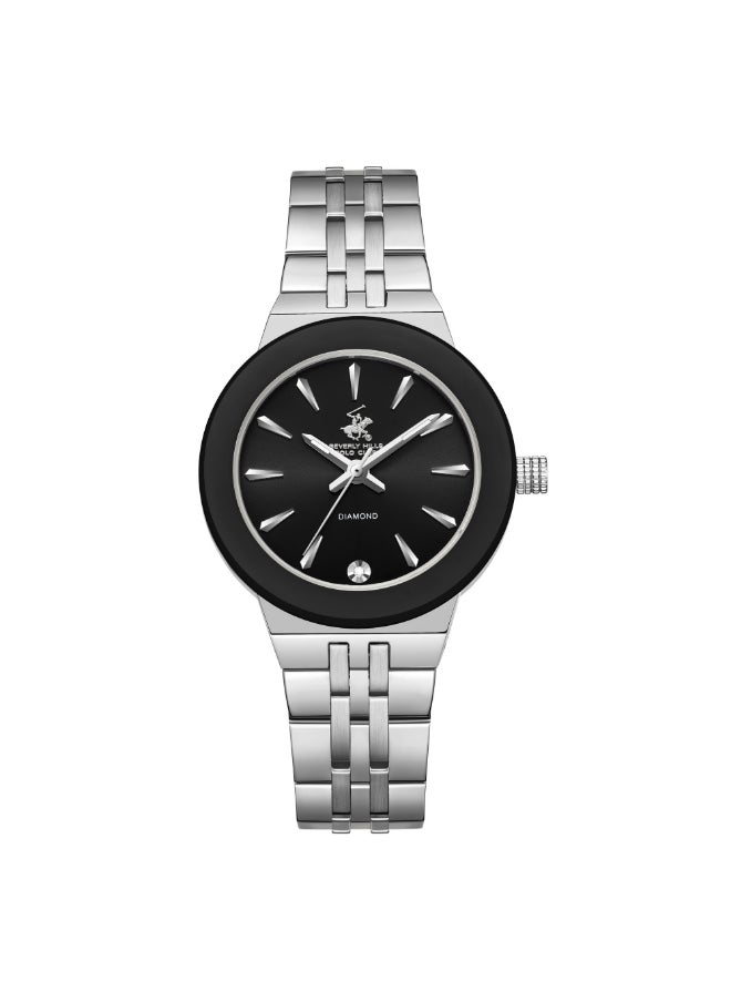 BEVERLY HILLS POLO CLUB BP3689X.350 Women Analog Display Watch & Metal Strap Silver