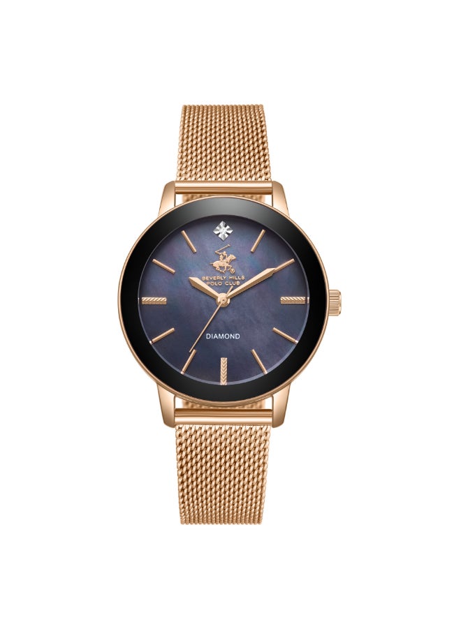 BEVERLY HILLS POLO CLUB BP3734C.450 Women Analog Display Watch & Mesh Strap Rose Gold