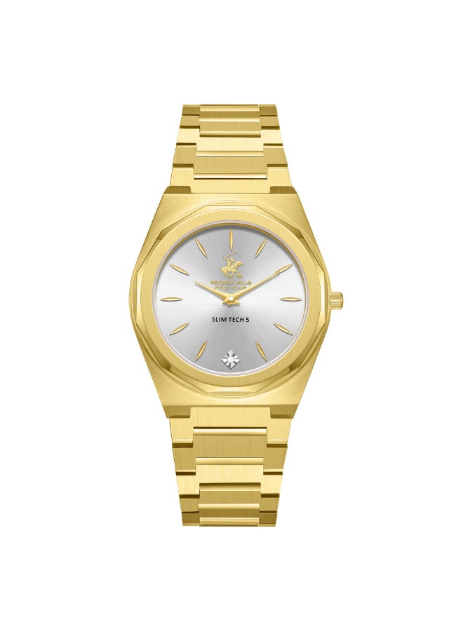 BEVERLY HILLS POLO CLUB BP3668X.130 Women Analog Display Watch & Metal Strap Gold