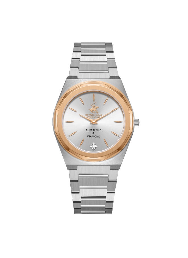 BEVERLY HILLS POLO CLUB BP3668X.330 Women Analog Display Watch & Metal Strap Silver