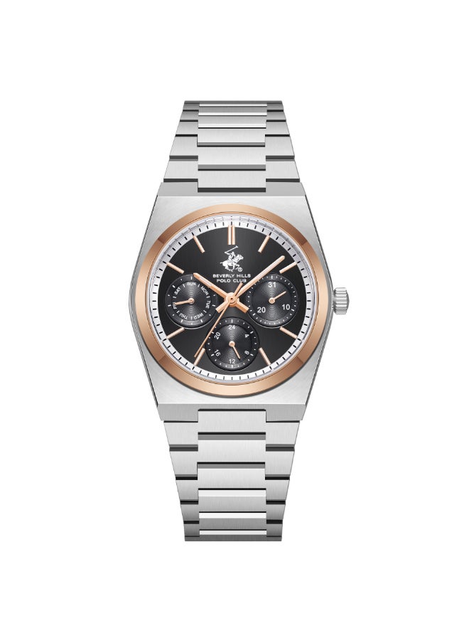 BEVERLY HILLS POLO CLUB BP3754X.550 Women Multi Function Display Watch & Metal Strap Silver
