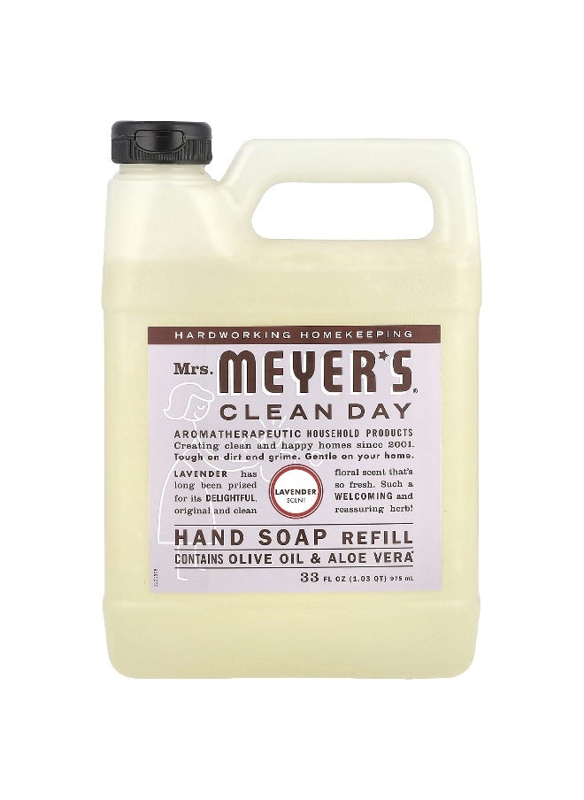 Mrs. Meyers Clean Day, Liquid Hand Soap Refill, Lavender , 33 fl oz (975 ml)