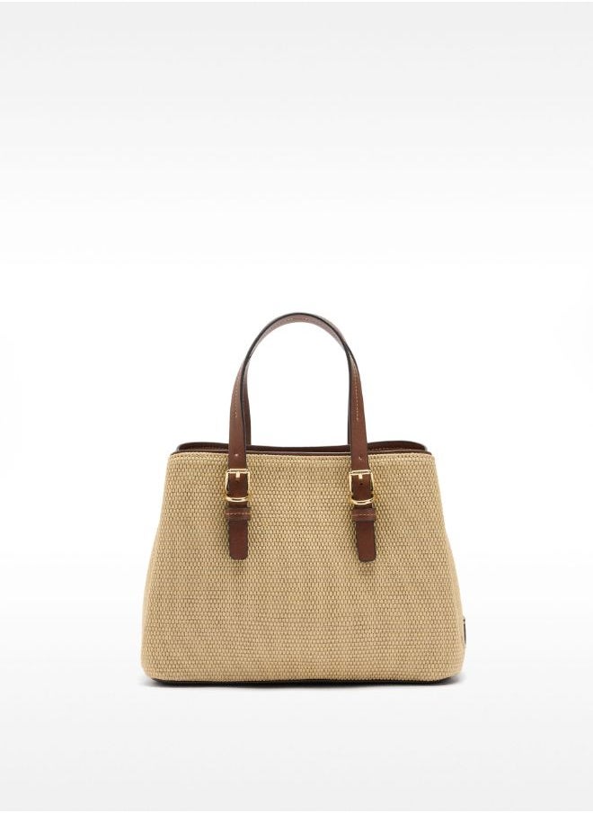 RAFFIA EFFECT TOTE BAG