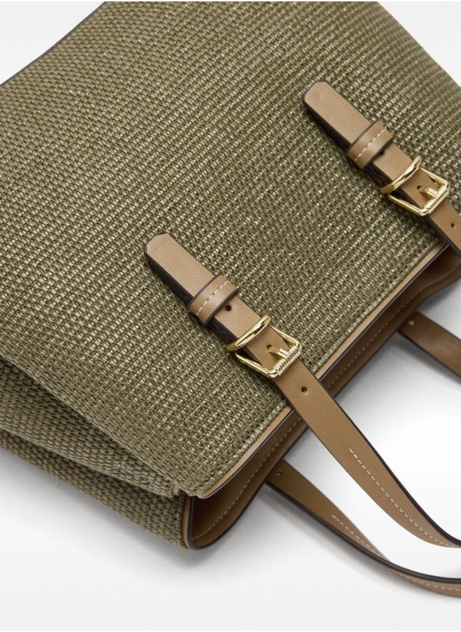 RAFFIA EFFECT TOTE BAG