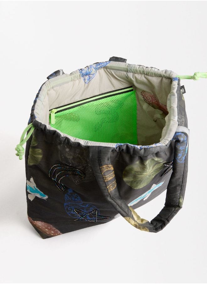 PRINTED NYLON TOTE BAG