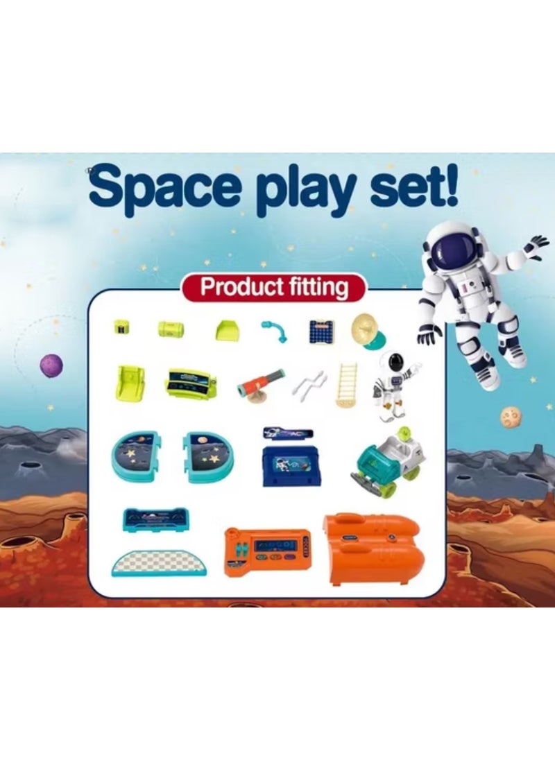 3-in-1 Space Station Pretend Play Set for Kids – Educational Astronaut Toy with Roleplay, Game & Learning Activities