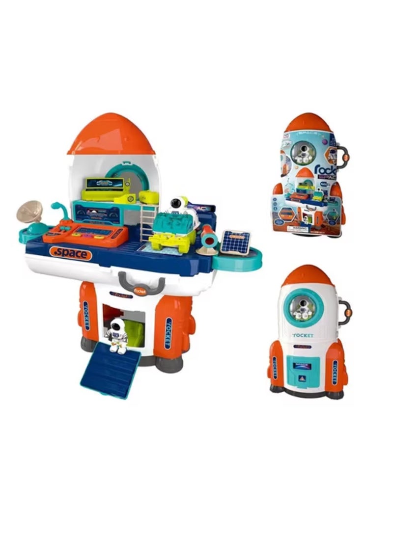 3-in-1 Space Station Pretend Play Set for Kids – Educational Astronaut Toy with Roleplay, Game & Learning Activities