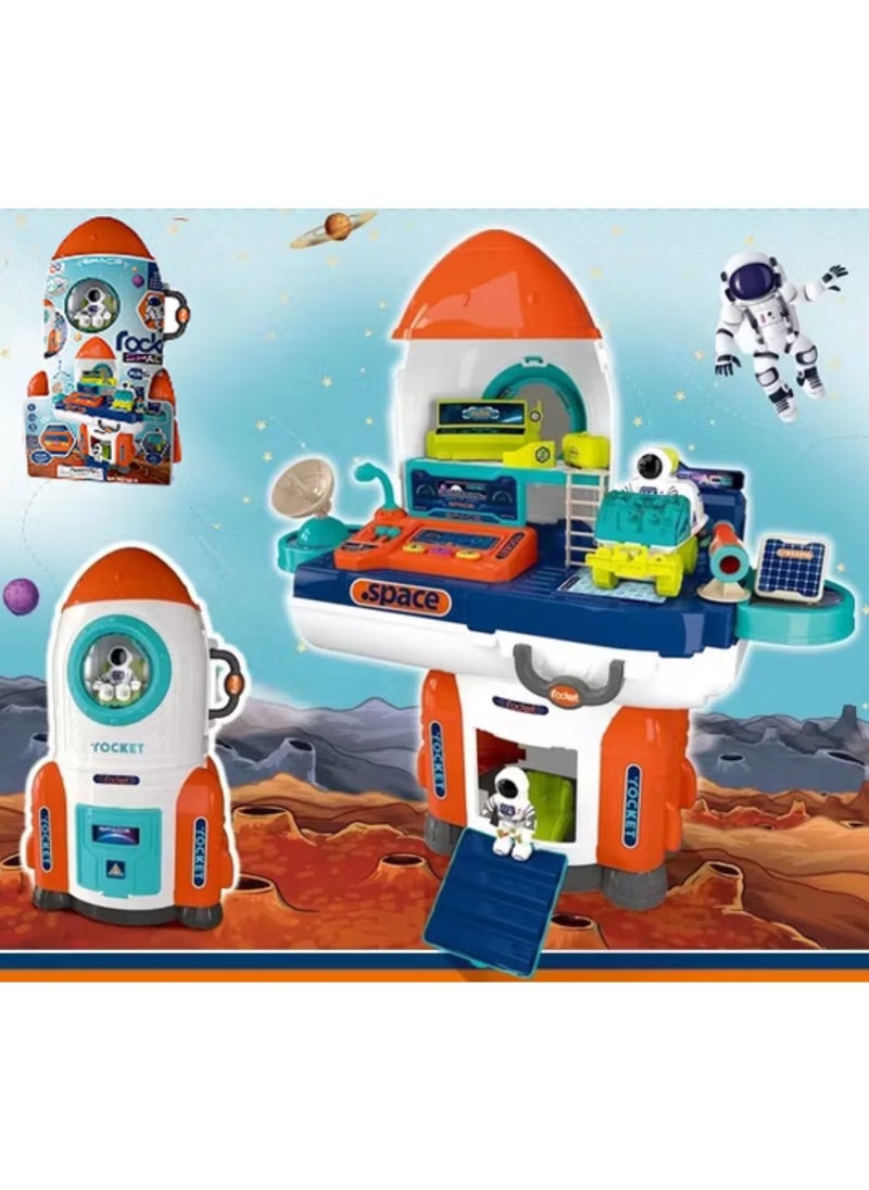 3-in-1 Space Station Pretend Play Set for Kids – Educational Astronaut Toy with Roleplay, Game & Learning Activities