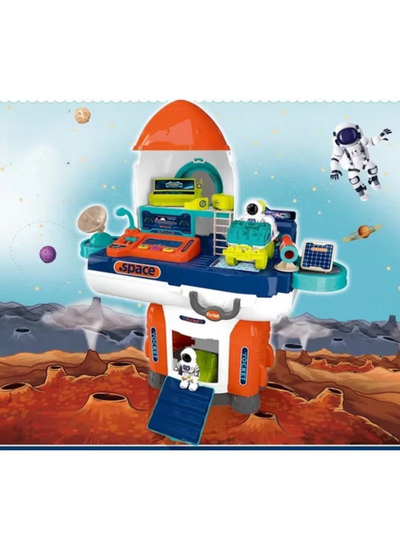 3-in-1 Space Station Pretend Play Set for Kids – Educational Astronaut Toy with Roleplay, Game & Learning Activities