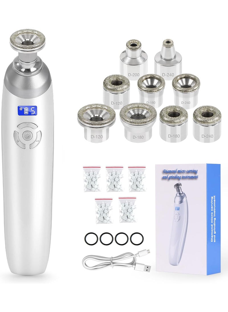 Beauty Star Upgraded Cordless Diamond Microdermabrasion Machine Portable Crystal Tips Tool for Facial Skin Care Face Pore Vacuum Glow Devices Kit Home Use Microderm Equipment