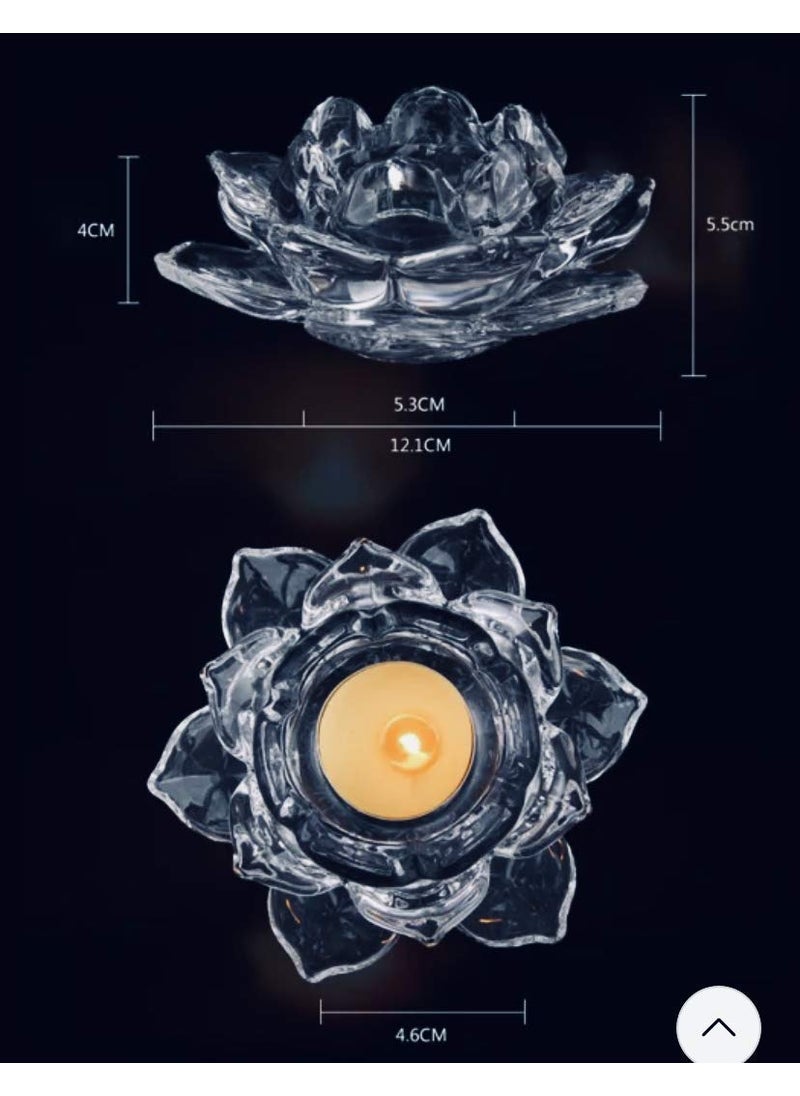 Bamby Lotus Shape Tea Light Holder in Glass
