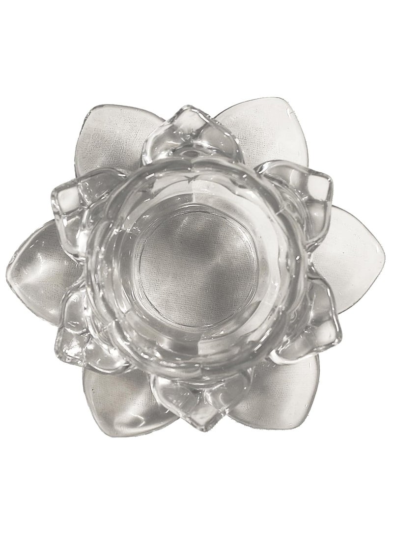 Bamby Lotus Shape Tea Light Holder in Glass