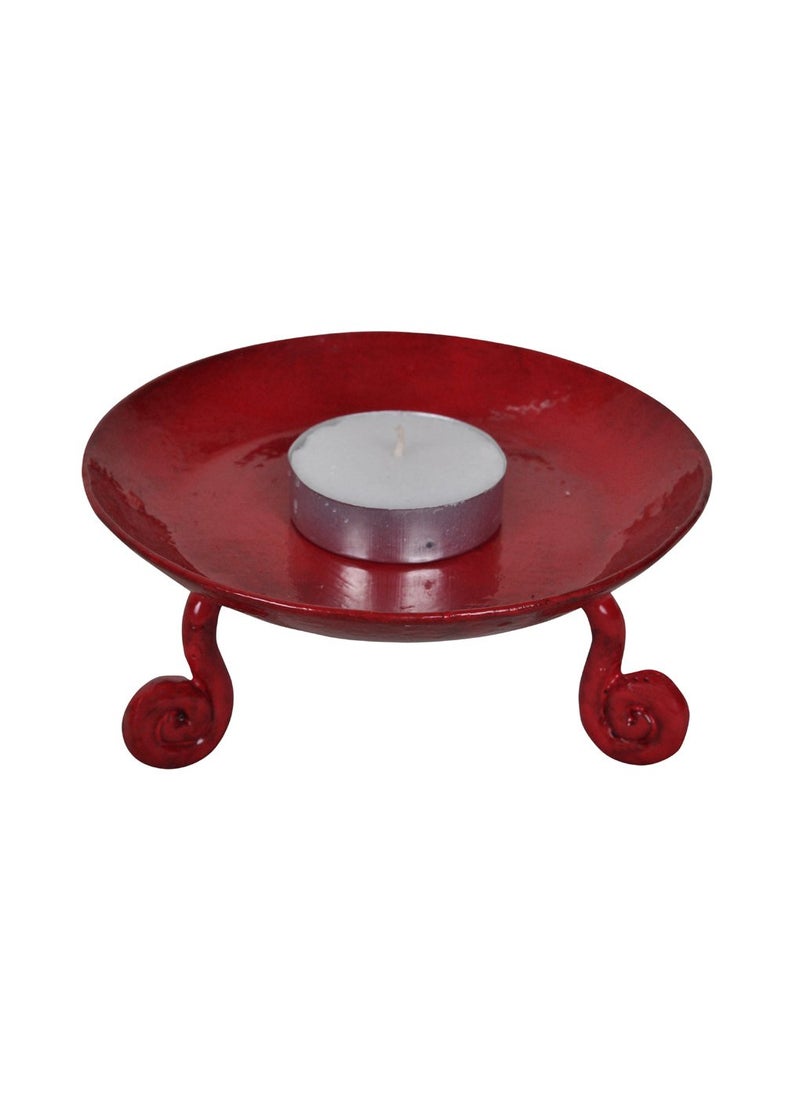 Lalhaveli Puja Diya Tealight Holder for Home Living Room Decoration Lighting Candle Holder Wrought Iron Stand (2x4.5 Inch)