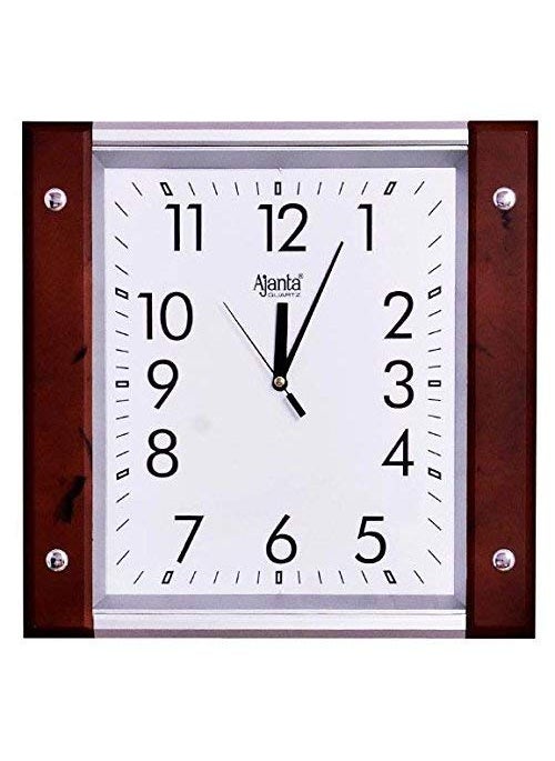 Ajanta Plastic Quartz Wall Clock with Square Dail Shape (Red), Analog, 35 Millimeters, 28 Centimeters