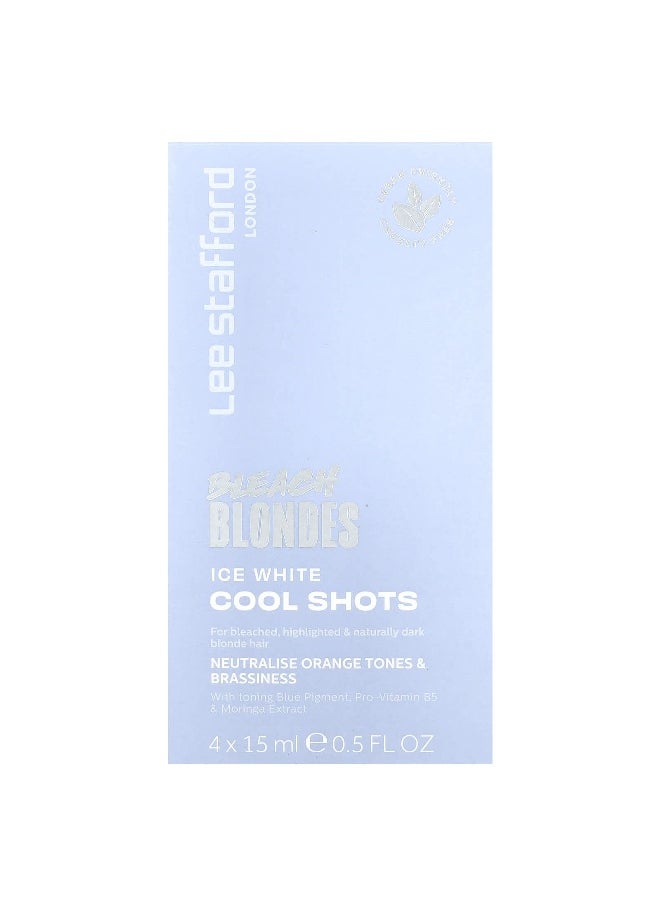 Lee Stafford, Bleach Blondes, Ice White Cool Shots, 4 Sachets, 0.5 fl oz (15 ml)