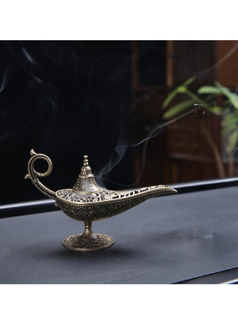 Aladdin Lamp-Shaped Alloy Incense Burner – Mini Cloud Design, Indoor Air Purifying Aromatherapy Burner, Incense Holder & Scent Diffuser