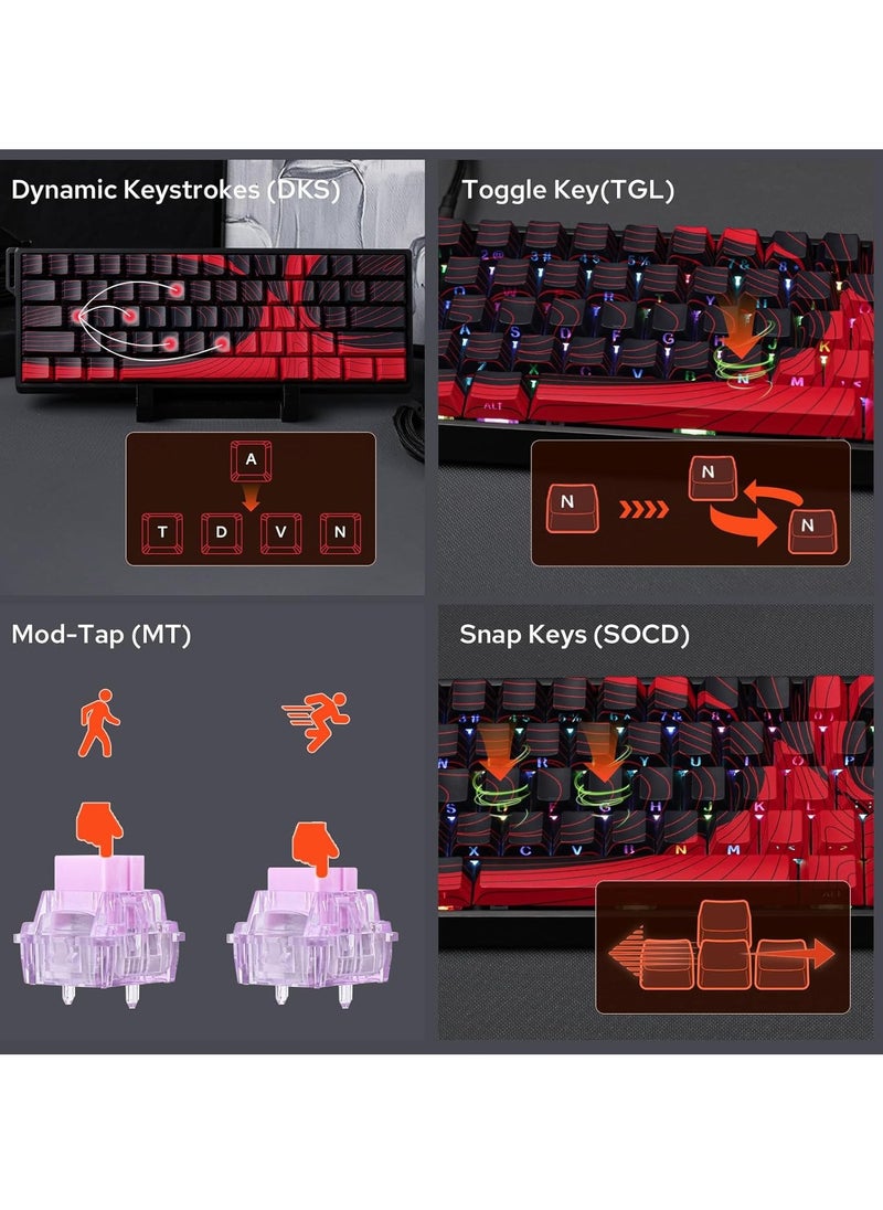 EPOMAKER AULA WIN60 HE 60% Wired Magnetic Keyboard with Adjustable Actuation, 8000 Hz Polling Rate
