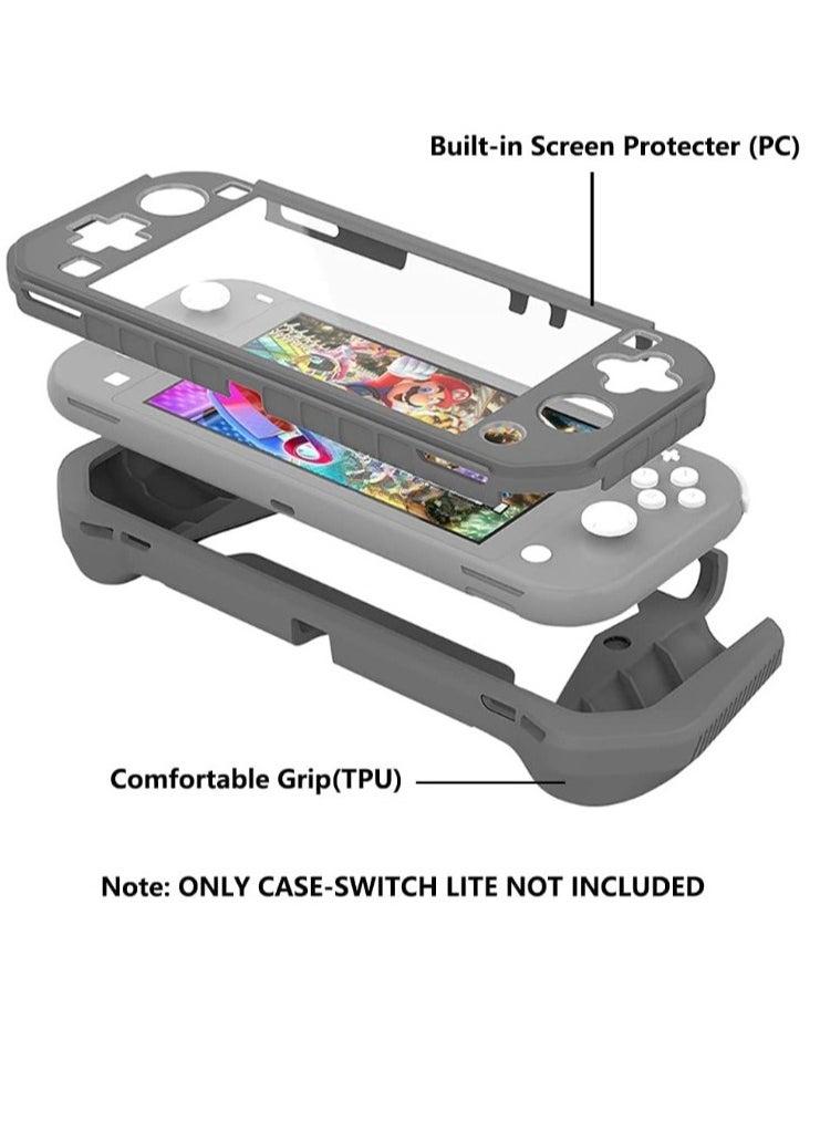 Protective Case For Nintendo Switch Lite, Switch Lite Case With Detachable Screen, Solid Hard Shell TPU Nintendo Switch Back Cover, Anti Scratches Nintendo Switch Hand Grip Case, (1pc, Blue)