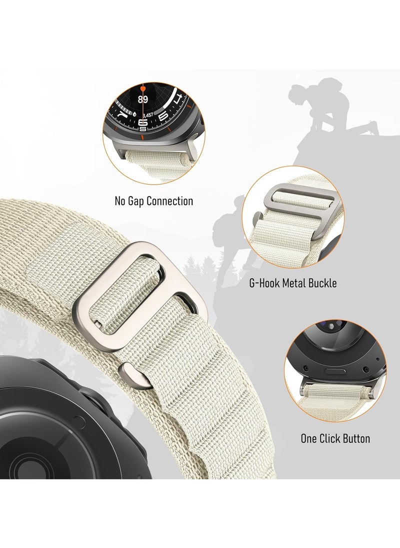 Trail Band for Samsung Galaxy Watch Ultra Bands 47mm Men/Women,Rugged Fabric Nylon Alpine Sport Loop Strap for Samsung Galaxy Watch 7 Ultra Band 47 mm 2024 Breathable Replacement Wristband