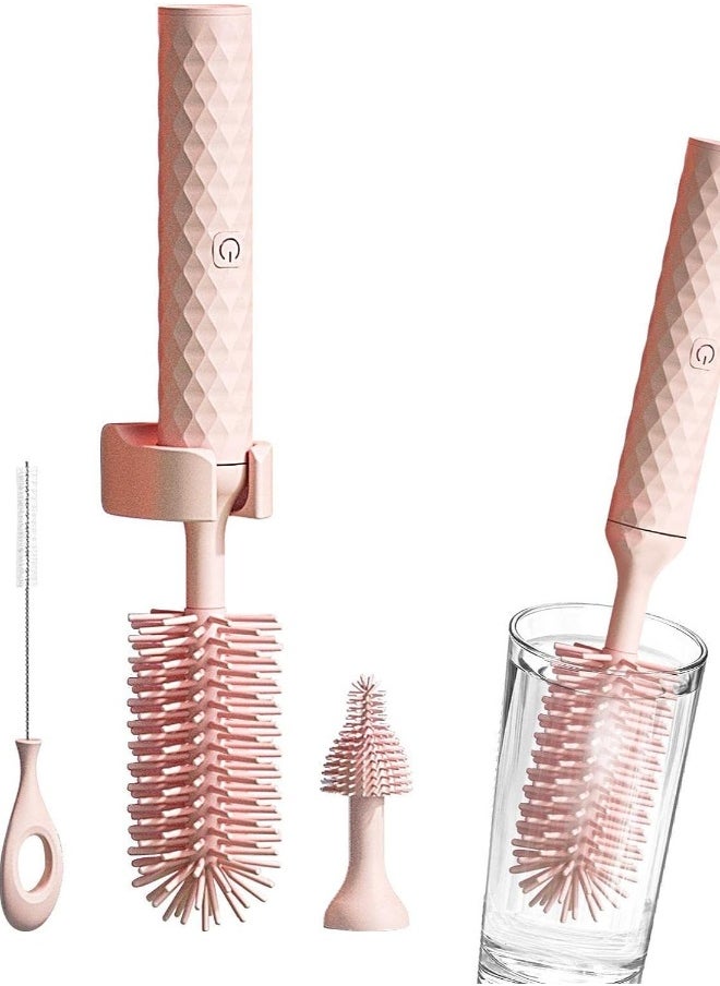 Baby Bottle Cleaner Brush, Electric Baby Bottle Brushes, Silicone Bottle Brush Set, Automatic Bottle Cleaner, for Cleaning Baby Bottle Nipple Straw Glass Cup Thermoses