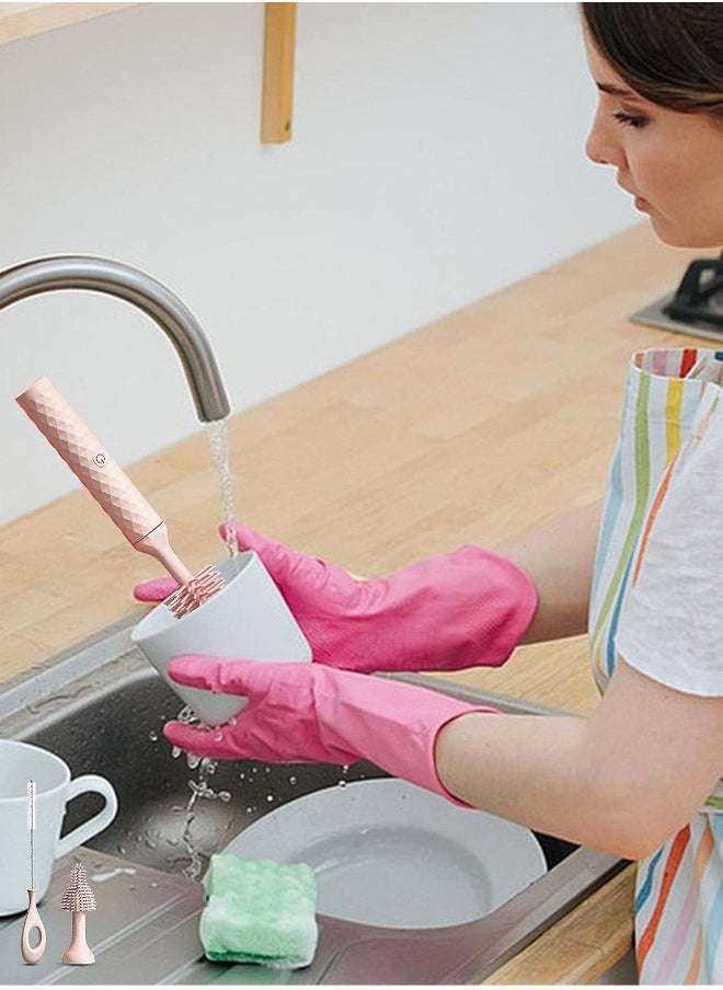 Baby Bottle Cleaner Brush, Electric Baby Bottle Brushes, Silicone Bottle Brush Set, Automatic Bottle Cleaner, for Cleaning Baby Bottle Nipple Straw Glass Cup Thermoses