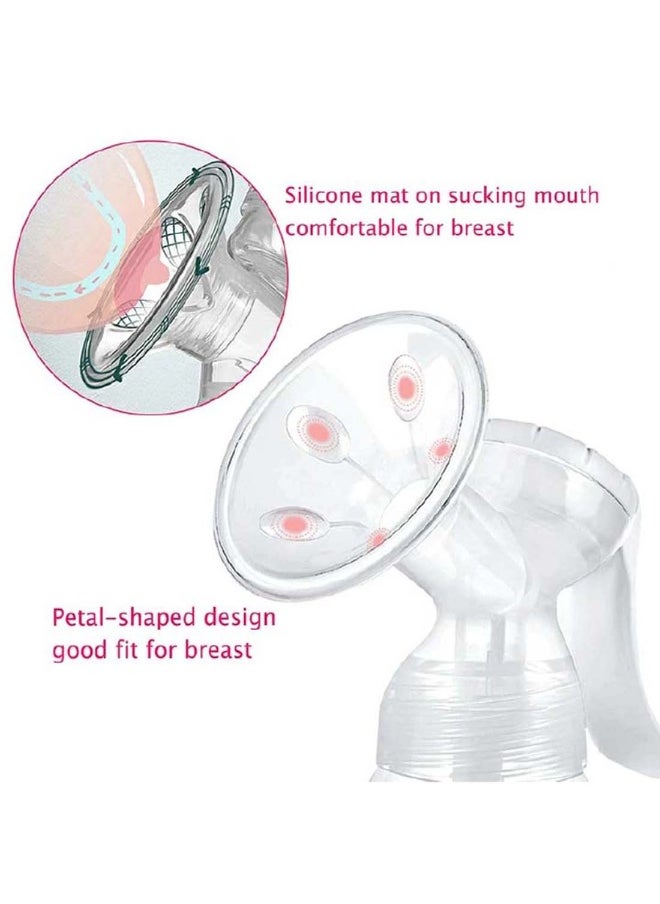 Manual Silicone Breast Pump With Adjustable Suction And Accessories