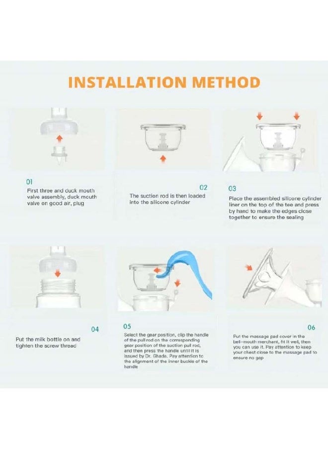 Manual Silicone Breast Pump With Adjustable Suction And Accessories