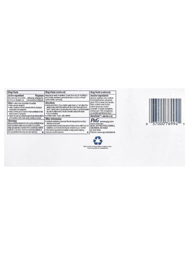 Crest, Pro Health Advanced, Fluoride Toothpaste, Gum Protection, 2 Pack, 5.1 oz (144 g) Each