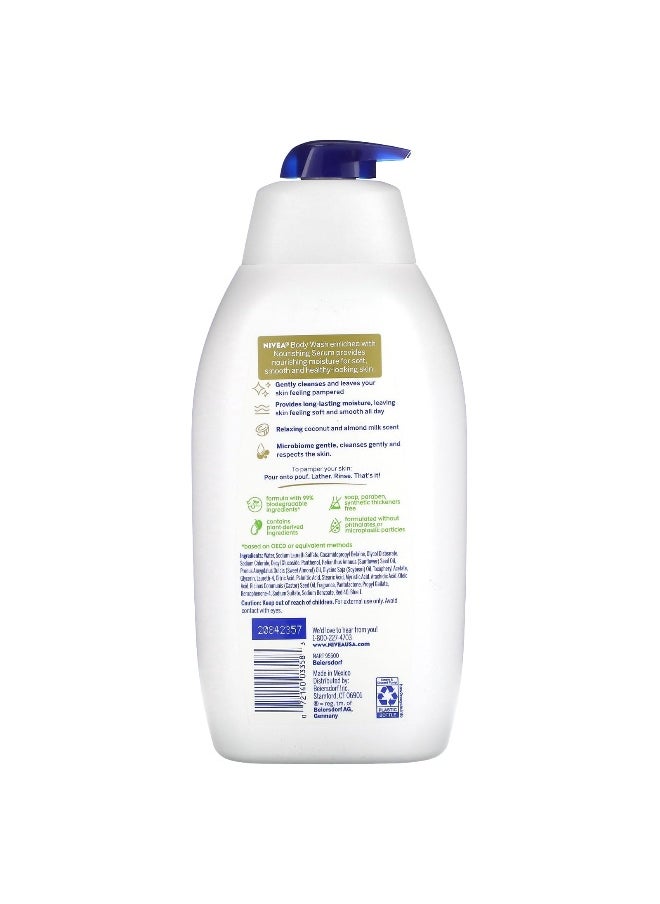 Nivea, Pampering Body Wash with Nourishing Serum, Coconut & Almond Milk, 30 fl oz (887 ml)