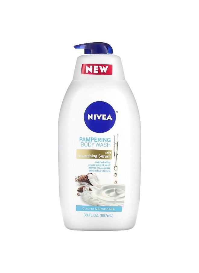 Nivea, Pampering Body Wash with Nourishing Serum, Coconut & Almond Milk, 30 fl oz (887 ml)