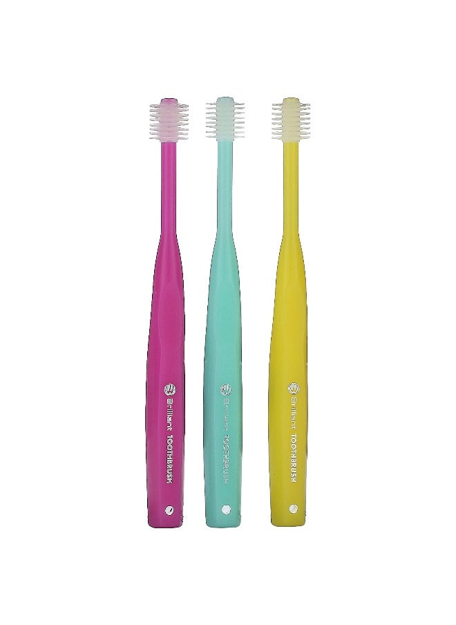 Baby Buddy, Brilliant, Baby Toothbrush, 4-24 Months, Pink, Mint, Yellow , 3 Toothbrushes