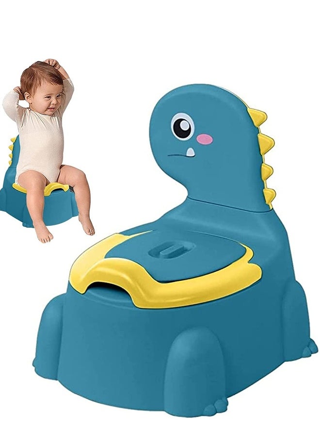 Cartoon Dinosaur Potty Training Toilet Chair for Baby from 1 year old Children Training Toilet Seat with Lid Toddler Urinal Blue