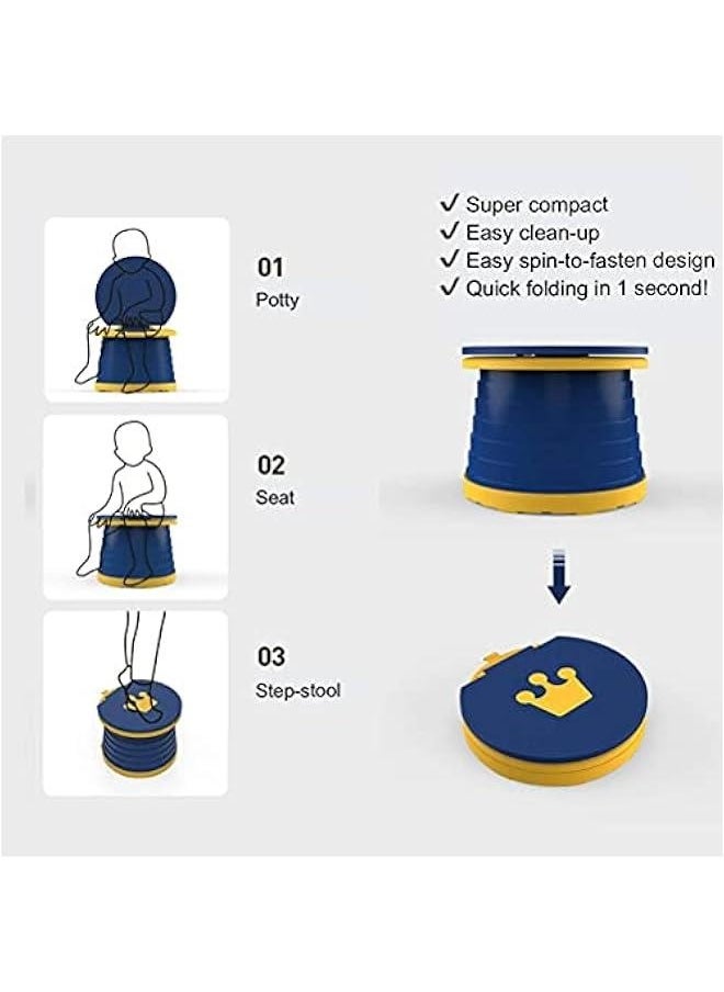 1Pcs Portable Baby Potty Toilet for Kids Travel, Folding Potty Child Training Seat, Lightweight Portable Toilet for Travel Home Car Camping Use for Kids Baby
