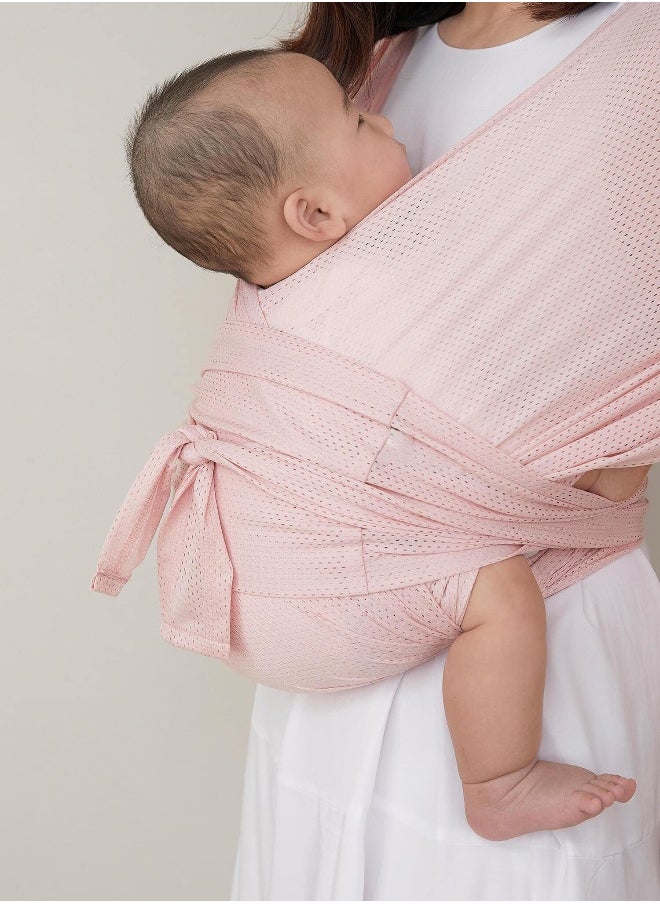 Baby Wrap Carrier for Newborn, Hassle-Free Moisture Wicking and Breathable Infant Sling,  for Newborn Babies to 44 lbs Toddlers (Pink, L)