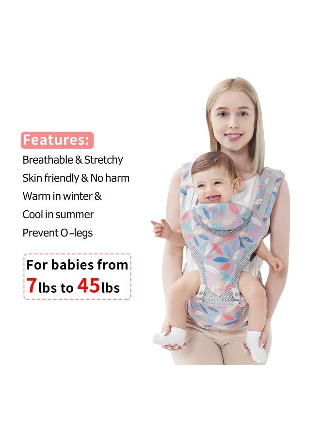 6-in-1 Newborn Baby Carrier, Infant Carrier, with Hip Seat, Lumbar Front and Back Backpack Carry Holder Carrier, for Babies Girls u0026 Toddler Boys to 7-45lbs, All Seasons u0026 All Position Hip