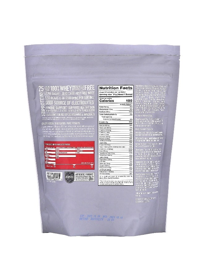 Isopure, Zero Carb Protein Powder, Strawberries & Cream, 1 lb (454 g)