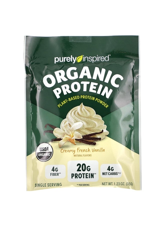 Purely Inspired, Organic Plant-Based Protein Powder, Creamy French Vanilla, 14 Single Serve Packets, 1.23 oz (35 g) Each
