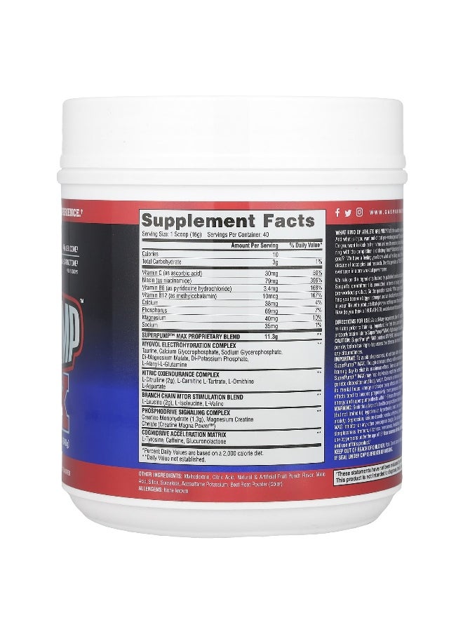 Gaspari Nutrition, SuperPump™ Max, Fruit Punch, 1.41 lbs (640 g)