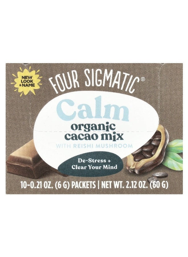 Four Sigmatic, Calm, Organic Cacao Mix with Reishi Mushroom, 10 Packets, 0.21 oz (6 g) Each