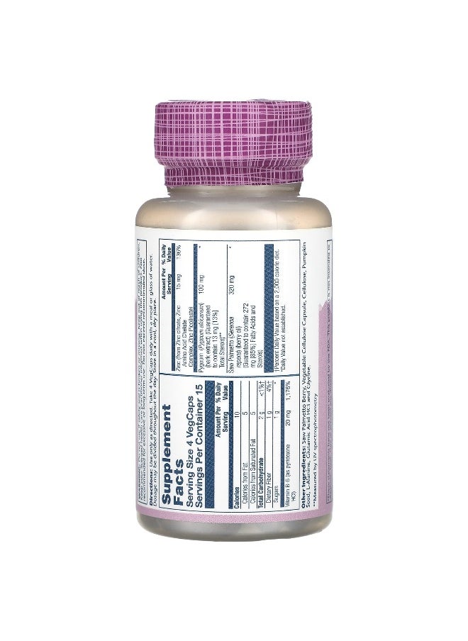 Solaray, Vital Extracts, Saw Palmetto & Pygeum with Zinc, 60 VegCaps
