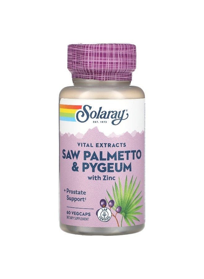 Solaray, Vital Extracts, Saw Palmetto & Pygeum with Zinc, 60 VegCaps