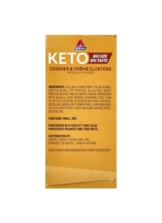 Atkins, Keto Cookies & Creme Clusters, 8 Clusters, 0.92 oz (26 g) Each