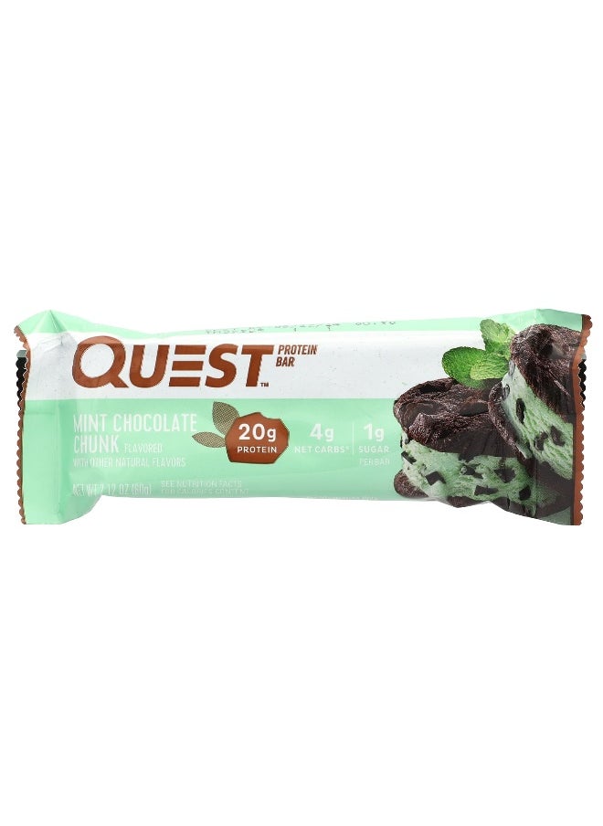 Quest Nutrition, Protein Bar, Mint Chocolate Chunk, 4 Bars, 2.12 oz (60 g) Each