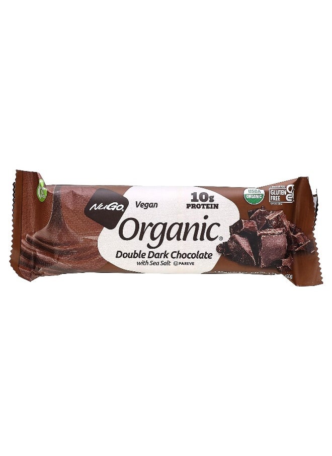 NuGo Nutrition, Organic Protein Bars, Double Dark Chocolate with Sea Salt, 12 Bars, 1.76 oz (50 g) Each