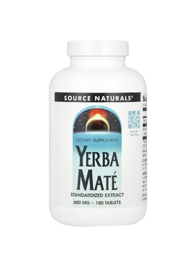 Source Naturals, Yerba Mate, 600 mg, 180 Tablets