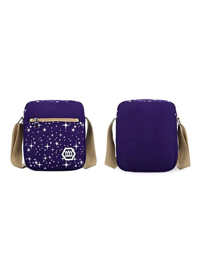 3 Piece Backpack Set Purple/Cream