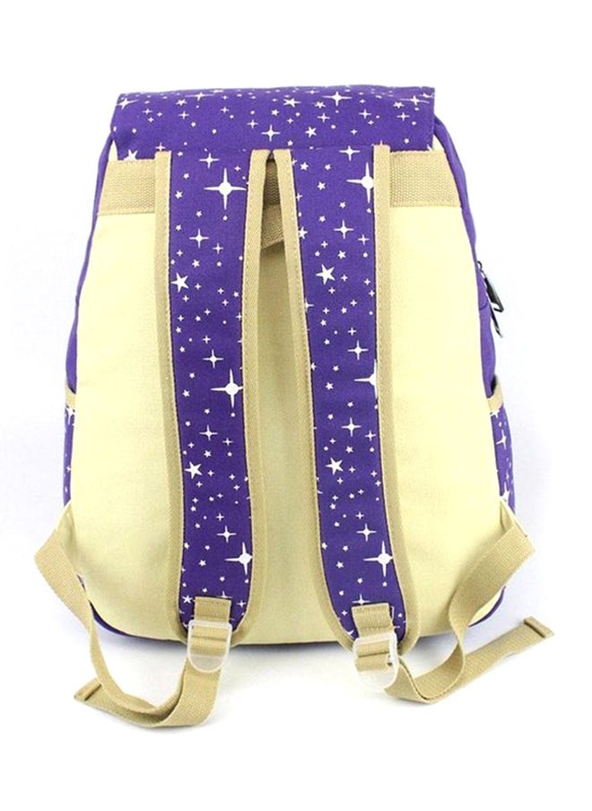 3 Piece Backpack Set Purple/Cream