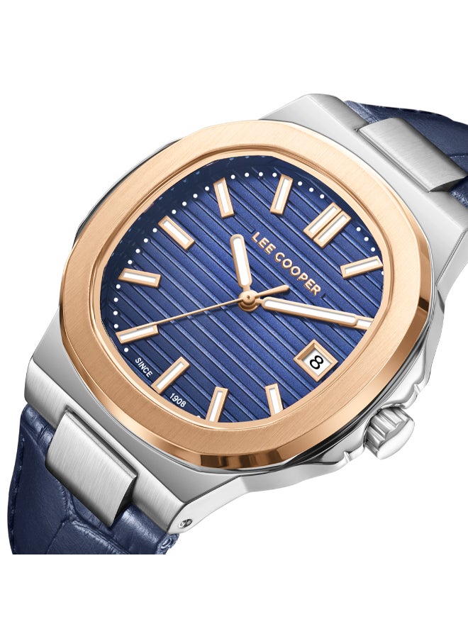 LEE COOPER LC08108.599 Men Analog Display Watch & Leather Strap Dark Blue