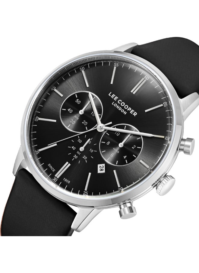 LEE COOPER LC08043.351 Men Multi Function Display Watch & Leather Strap Black